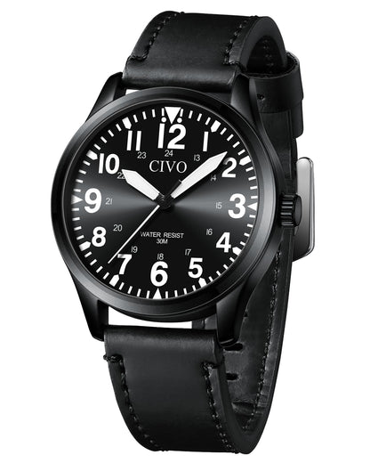 HOTCIVO Military Watch for Men Waterproof: Analog Mens Watches Classic- Field Wrist Watches for Man