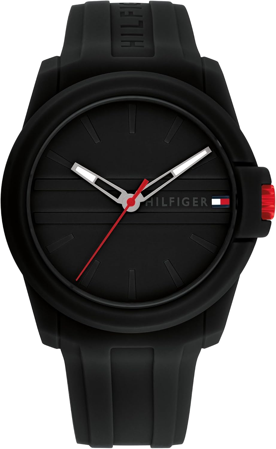 HOTTommy Hilfiger Men's 3-Hand Quartz Watch – Casual Sport Style, Silicone Strap, Water-Resistant to 50 Meters, Everyday Fashion Wristwatch, Gift for Him - 44mm