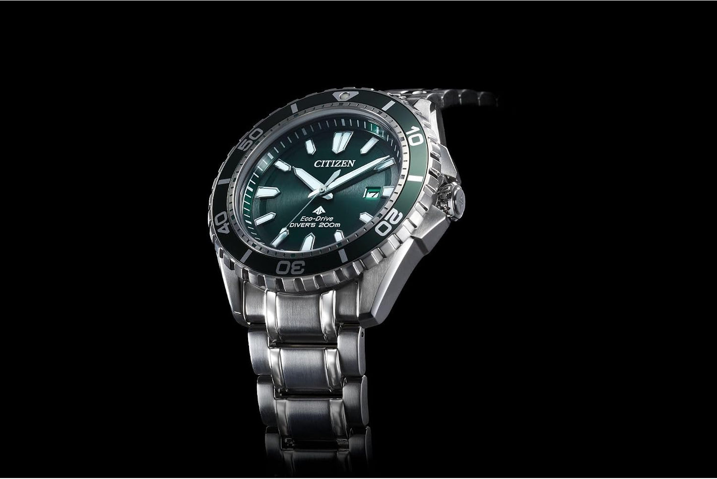 HOTCitizen Men's Promaster Sea Eco-Drive Stainless Steel Watch, 3-Hand Date, One-Way Rotating Bezel, ISO Compliant, Luminous Hands and Markers