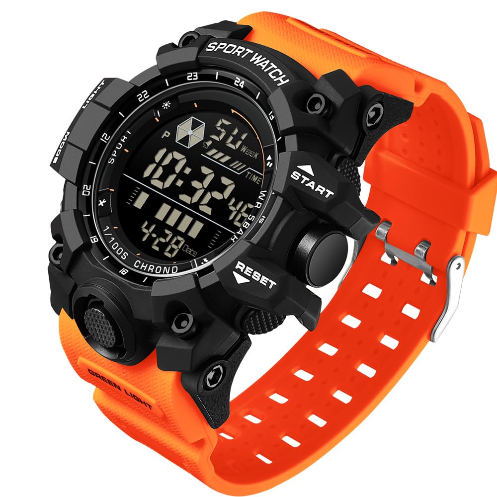 HOTFANMIS Mens Military Multifunction Digital LED Watch Electronic Waterproof Alarm Quartz Sports Watch