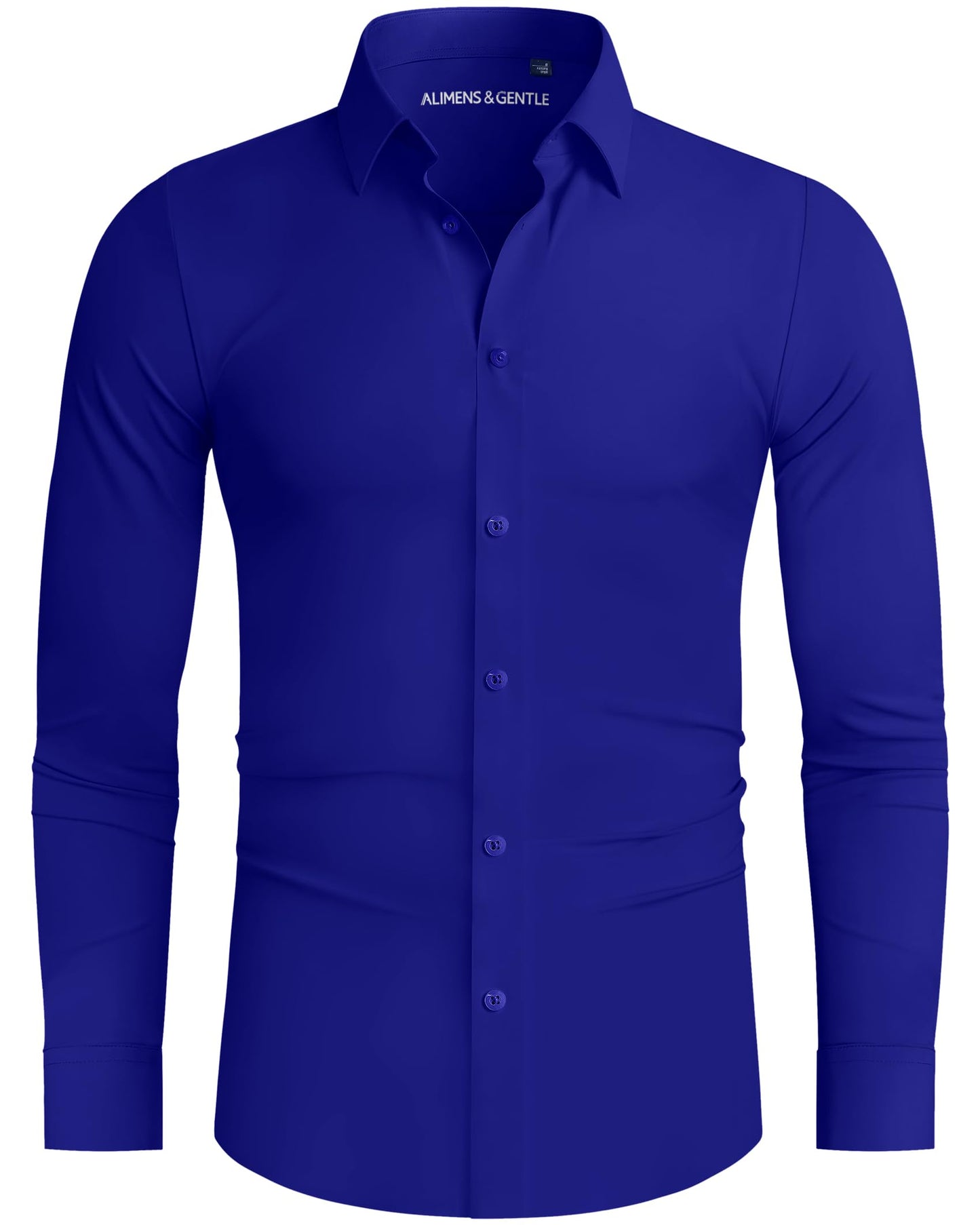 HOTAlimens & Gentle Stretch Mens Dress Shirts Slim Fit Long Sleeve Casual Skinny Muscle Fit Wrinkle Free Button Down Shirt