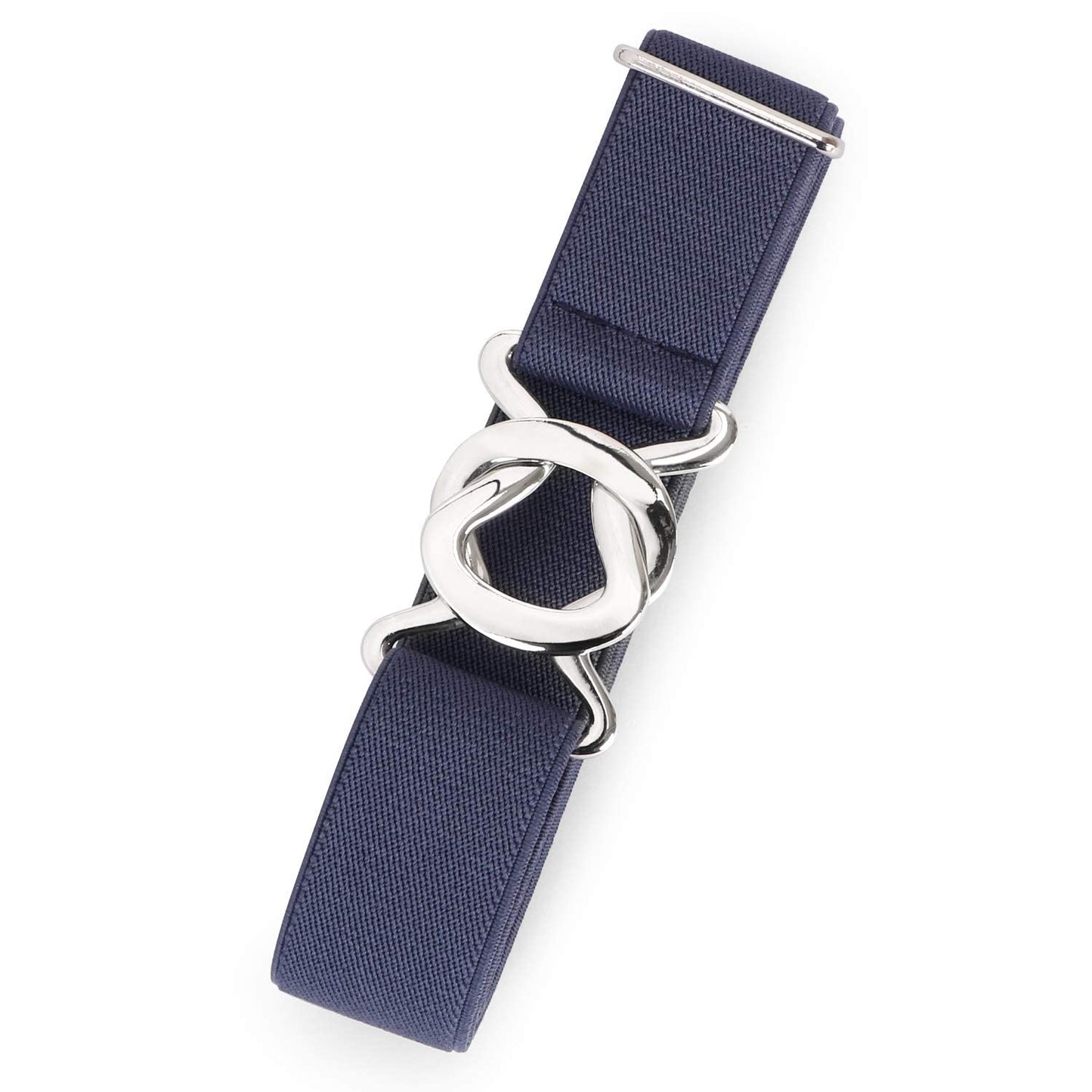 HOTJASGOOD Women No Show Stretch Belt Adjustable Elastic Web Belt with Flat Buckle for Jeans Pants Casual Belts