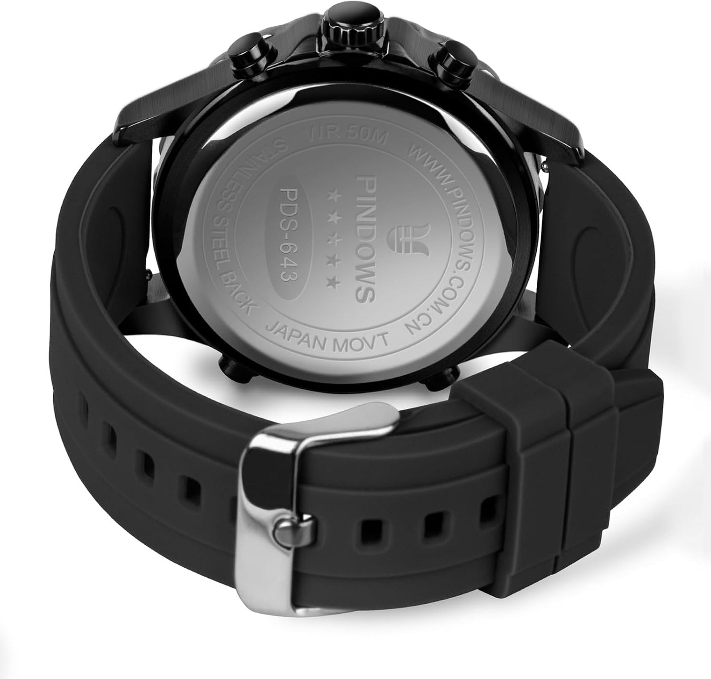 HOTPINDOWS Mens Digital Analog Watches, Multifunction Sport Casual | Dual time display, bright night backlight, daily alarm, precision stopwatch, and splash-proof construction