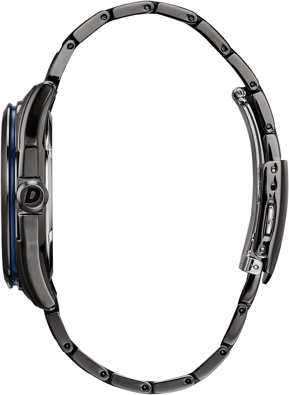 HOTCitizen Men's Eco-Drive Weekender 3-Hand Date Watch in Black IP Stainless Steel, Blue Dial (Model: AW1147-52L)