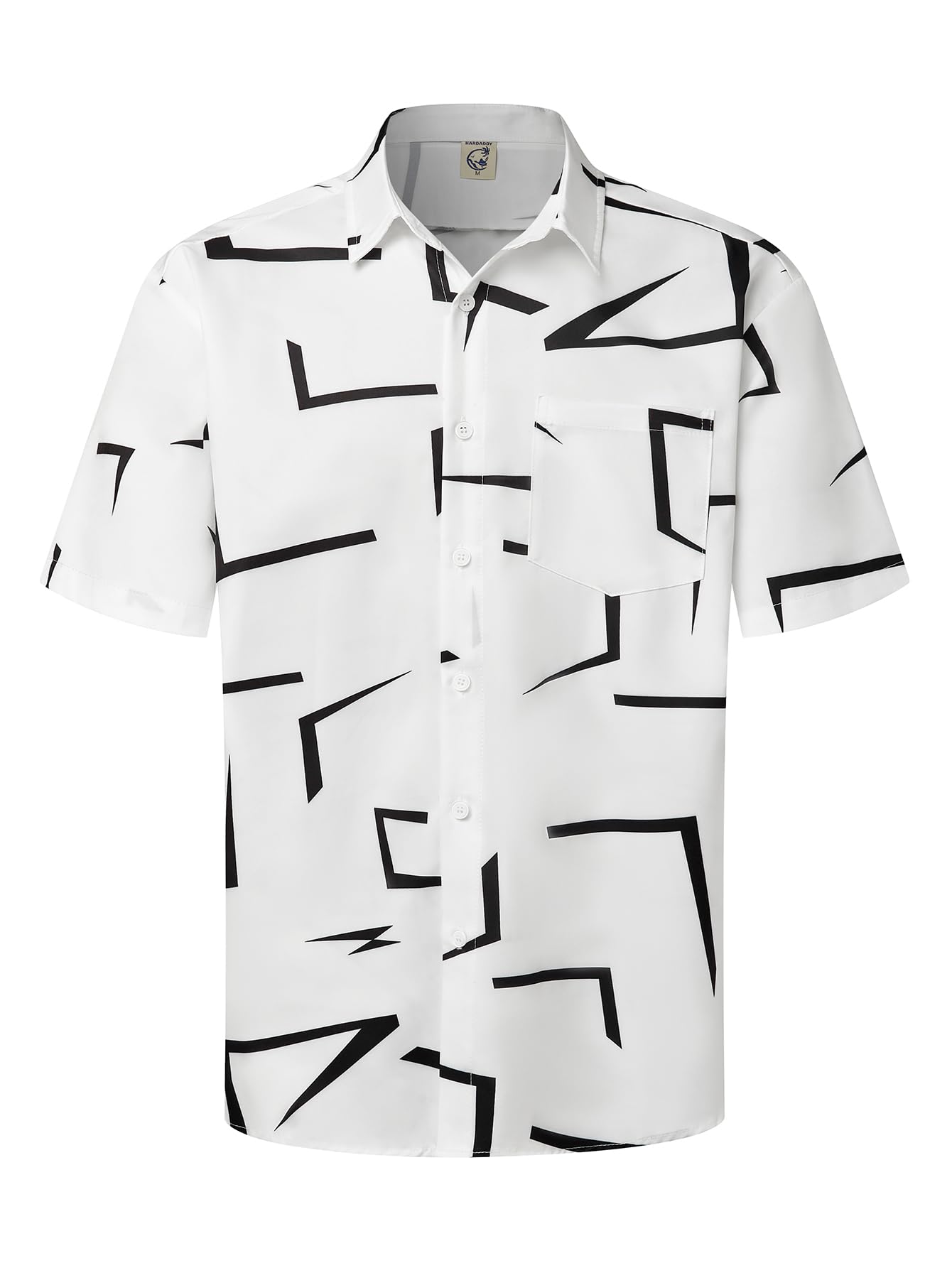 HOTHardaddy Men's Hawaiian Shirt Short Sleeves Printed Button Down Summer Beach Casual Shirts