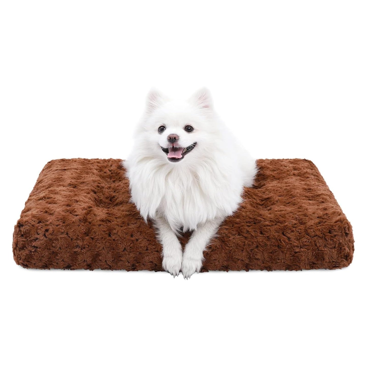 HOTKSIIA Washable Dog Bed Deluxe Plush Dog Crate Beds Comfy Kennel Pad Anti-Slip Pet Sleeping Mat for Large, Jumbo, Medium, Small Dogs Breeds, 35" x 23", Gray