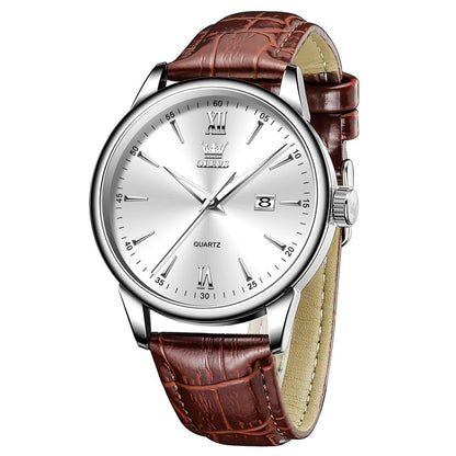 HOTOLEVS Mens Watches Vintage Leather Band Dress Classic Easy Reader Arabic Numerals Analog Quartz Waterproof Date Day Men's Wrist Watches
