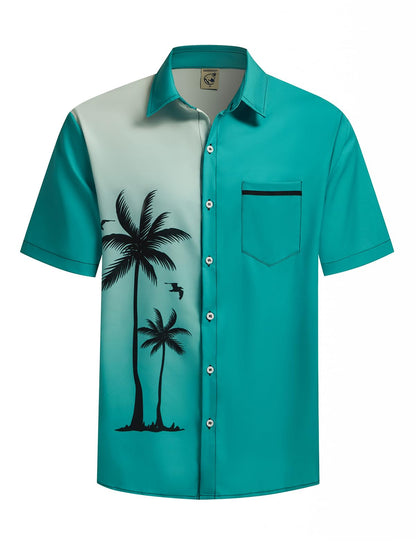 HOTHardaddy Men's Hawaiian Shirt Short Sleeves Coconut Printed Button Down Summer Beach Casual Shirts