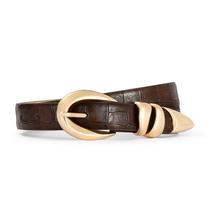 HOTBelts for Women with Gold Buckle for Jeans, Dress Leather Belts