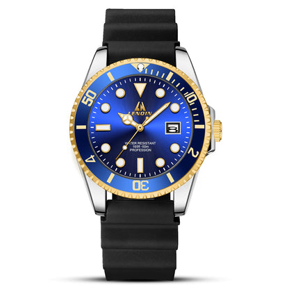 HOTLN LENQIN Mens Watches Stainless Steel Waterproof Analog Quartz Watch for Men with Date Luminous Fashion Wristwatch