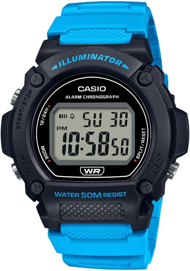 HOTCasio W219H Series | Men’s Digital Watch | 50M WR | LED Illuminator | 100 SEC Chronograph | 1/100 SEC Stopwatch | Daily Alarm | Hourly Time Signal | Auto Calendar | 7 Year Battery