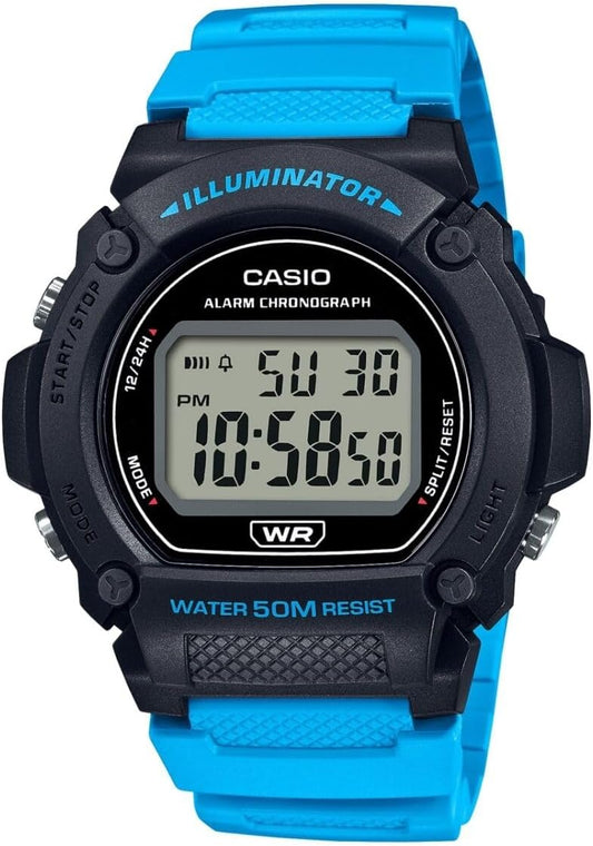 HOTCasio W219H Series | Men’s Digital Watch | 50M WR | LED Illuminator | 100 SEC Chronograph | 1/100 SEC Stopwatch | Daily Alarm | Hourly Time Signal | Auto Calendar | 7 Year Battery