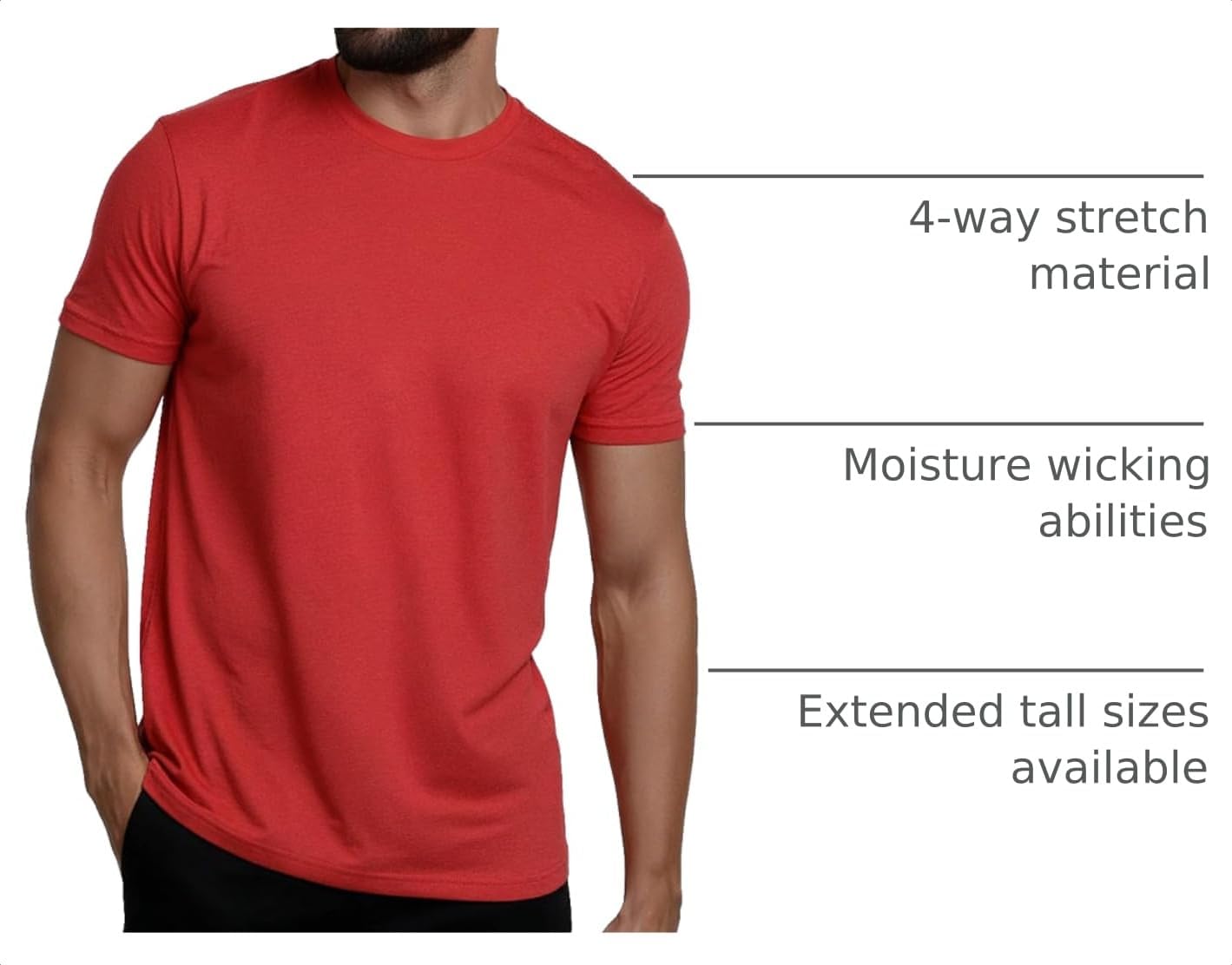 HOTMens T Shirts Soft Cotton Crew Neck Athletic Fit Casual Tees S-4XL | Soft cotton blend casual tee shirts with 4-way stretch - tag-free athletic fit for gym, work & casual wear. A go-to gift.