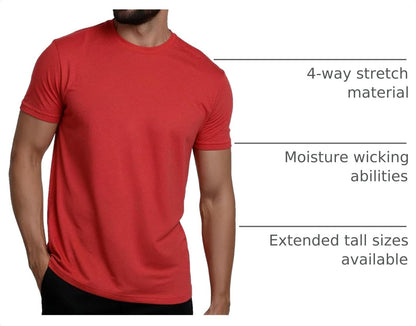 HOTMens T Shirts Soft Cotton Crew Neck Athletic Fit Casual Tees S-4XL | Soft cotton blend casual tee shirts with 4-way stretch - tag-free athletic fit for gym, work & casual wear. A go-to gift.