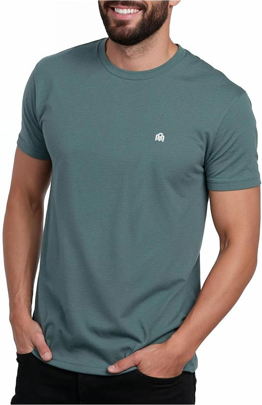 HOTMens T Shirts Soft Cotton Crew Neck Athletic Fit Casual Tees S-4XL | Soft cotton blend casual tee shirts with 4-way stretch - tag-free athletic fit for gym, work & casual wear. A go-to gift.