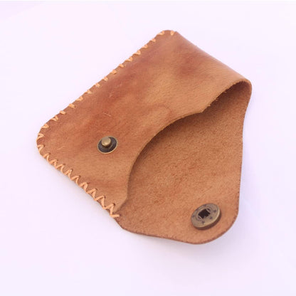 HOTYANTA Handmade Weaving sewing Genuine Leather slim Card Case Wallet Front Pocket Card Organizer