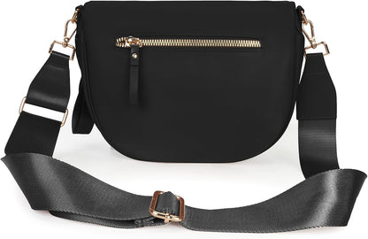 HOTFEIBOON Spacious Nylon Crossbody Bag Bum Bag Handbags Wallets Purses Trendy Shoulder Bag for Women