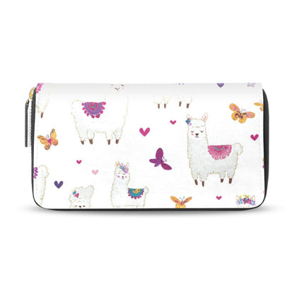 HOTWomens Long Leather Wallet Zip Around Clutch Purse Large Capacity Card Holder Organizer Pink Grid Roses