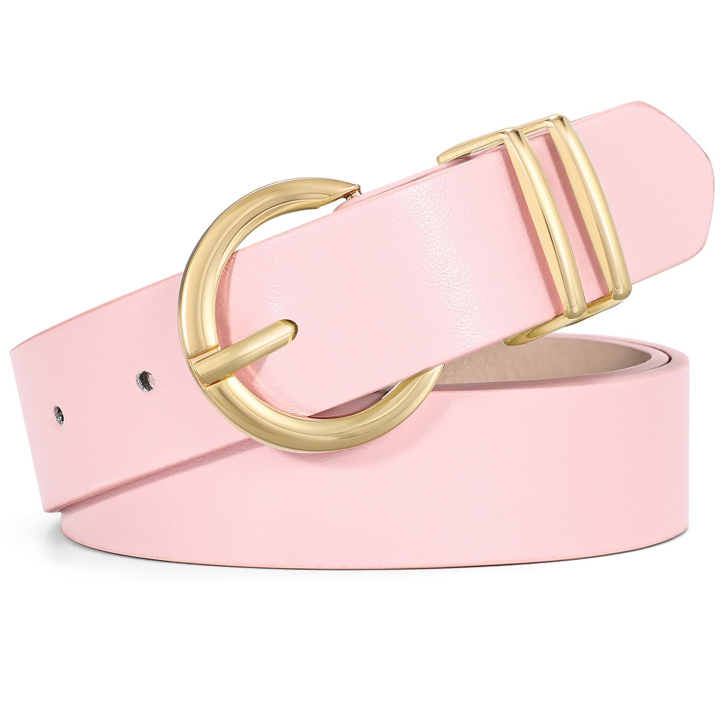 HOTWHIPPY Women Leather Belt Fashion Design belt Gold Buckle Ladies Belt for Jeans Pants Dresses