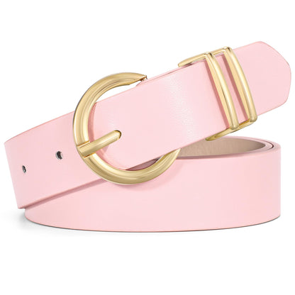 HOTWHIPPY Women Leather Belt Fashion Design belt Gold Buckle Ladies Belt for Jeans Pants Dresses