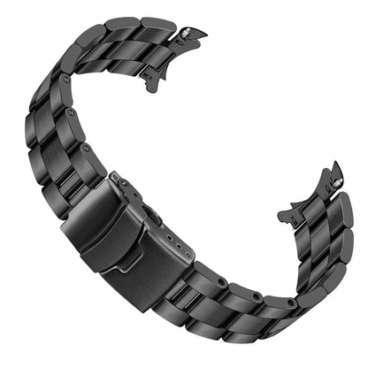 HOTJuntan Stainless Steel Curved Solid End Tapered Watch Band, 18mm 20mm 21mm 22mm Watch Bands Metal Watch Strap Bracelet Replacement Deployment Double Buckle Silver Black Silver Gold