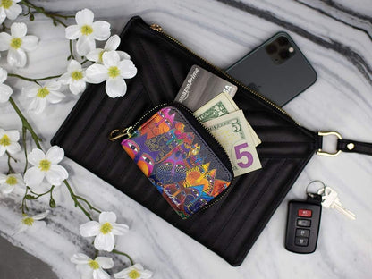 HOTRFID Secure Armored Zipper Wallet by Laurel Burch (Fantasticats)