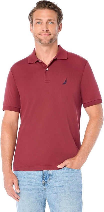 HOTNautica Men's Classic Fit Short Sleeve Dual Tipped Collar Polo Shirt