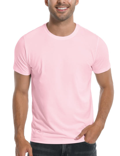 HOTPioneer Camp Mens Bamboo Shirts Ultra Soft Plain Tshirts for Men Cooling Crew Neck Casual Basic Tee Shirt Undershirt