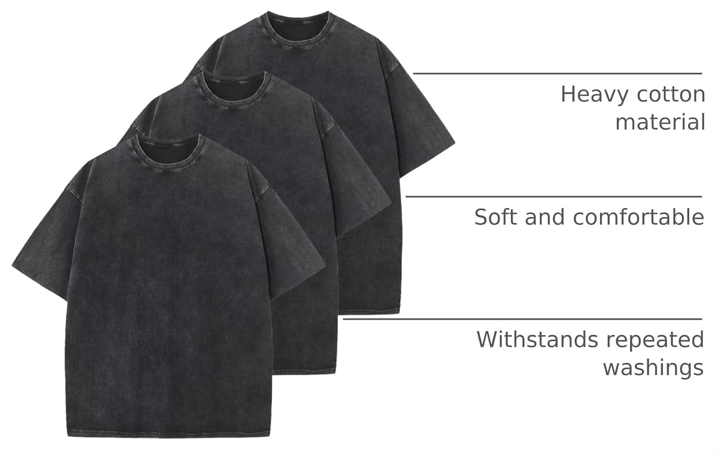 HOTMen's Cotton T-Shirts Oversized Unisex Short Sleeves Casual Loose Wash Solid Basic Tee Tops