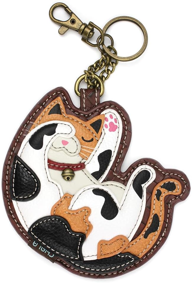 HOTCHALA Cat Collection Women's Decorative Key Fob/Coin Purse Accessory - Black Cat