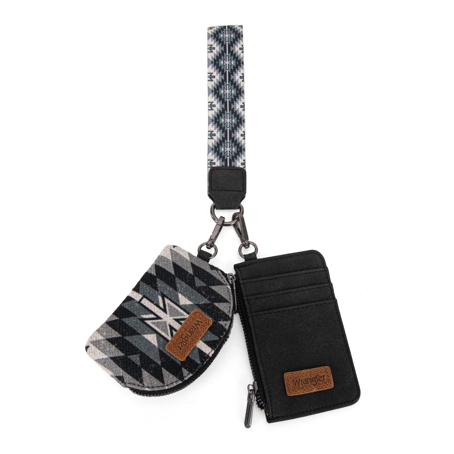 HOTWrangler Western Keychain Wristlet Wallets for Women Retro Dual Pouch Wristlet Credit Card Holder Wallet with Zipper Pocket WG2214-W0051BK
