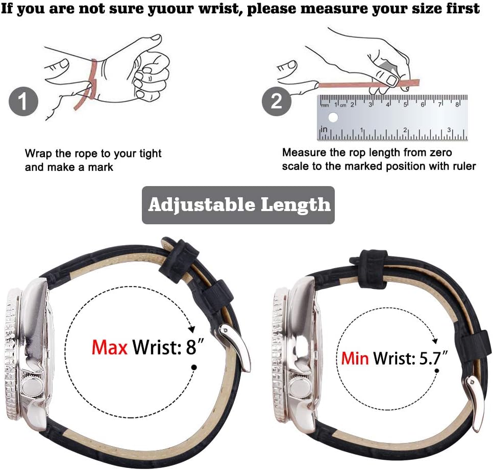 HOTRitche Christmas Gift Quick Release Leather Watch Bands Genuine Leather Watch Strap for Samsung Galaxy Watch 6 Band Classic 43mm 47mm 40mm 44mm 18mm, 20mm or 22mm for Men and Women, White Elephant Gifts, Stocking Stuffers for Men