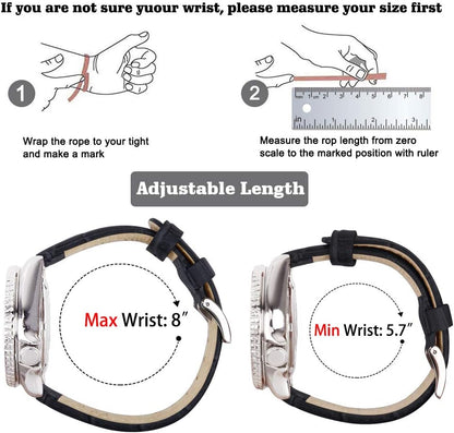 HOTRitche Christmas Gift Quick Release Leather Watch Bands Genuine Leather Watch Strap for Samsung Galaxy Watch 6 Band Classic 43mm 47mm 40mm 44mm 18mm, 20mm or 22mm for Men and Women, White Elephant Gifts, Stocking Stuffers for Men