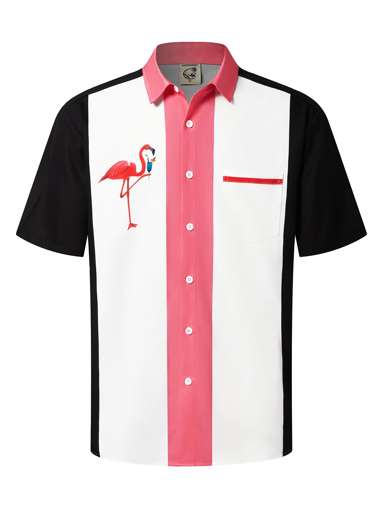 HOTHardaddy Men's Vintage Bowling Shirt Short Sleeve Button Down Hawaiian Summer Beach Printed Casual Shirts