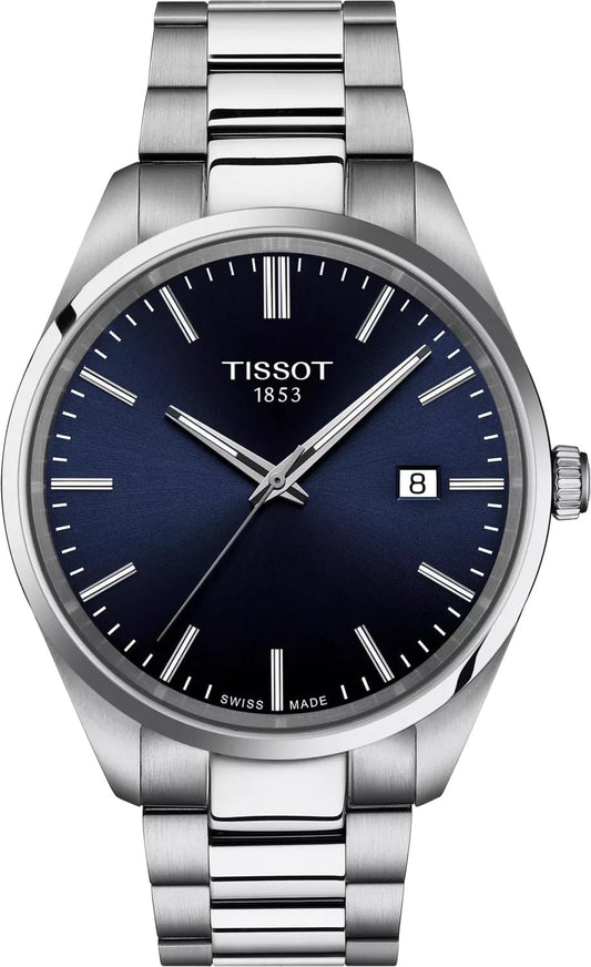 HOTTissot PR 100 40mm, Swiss Quartz Watch for Men, Stainless Steal Case, Blue Dial, T1504101104100