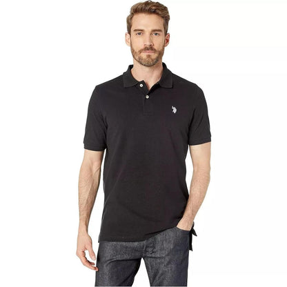 HOTU.S. Polo Assn. Men's Classic Polo Shirt, Two-Button Closure Pique Polo Shirt, Summer Fashion Golf Shirt | Two-Button Closure Pique Polo Shirt, Summer Fashion Golf Shirt