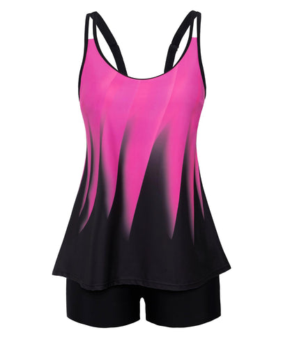 HOTArolina Tankini Swimsuits for Women Tummy Control Two Piece Bathing Suits Flowy Swim Tops with Boy Shorts