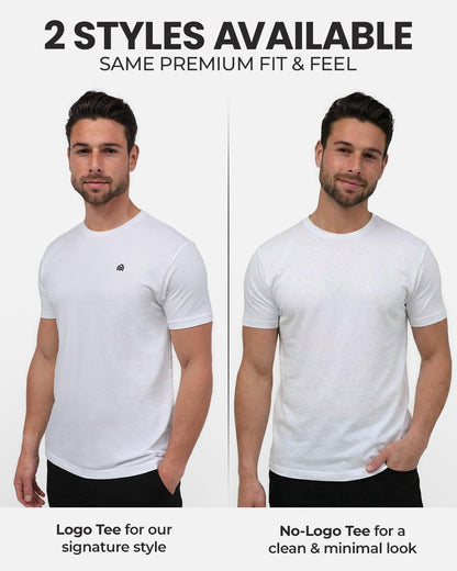 HOTMens T Shirts Soft Cotton Crew Neck Athletic Fit Casual Tees S-4XL | Soft cotton blend casual tee shirts with 4-way stretch - tag-free athletic fit for gym, work & casual wear. A go-to gift.