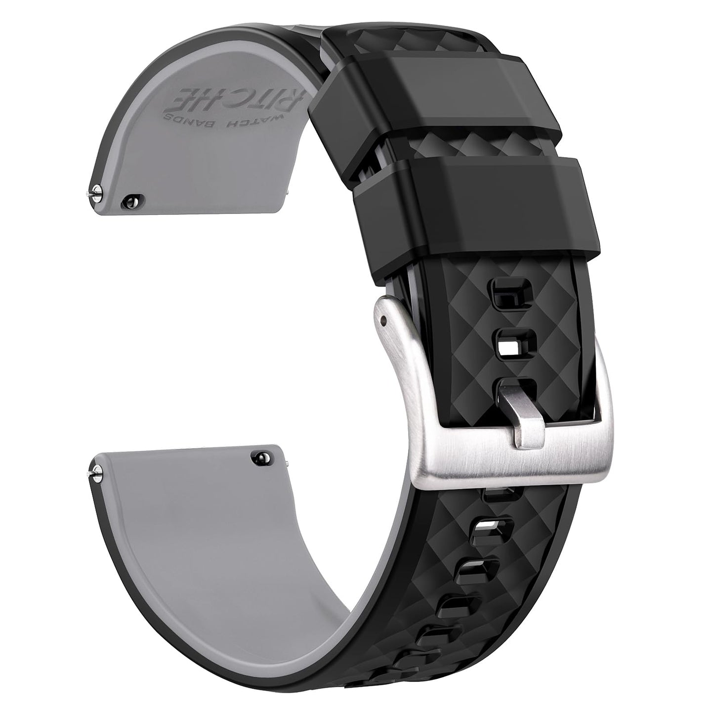HOTRitche Christmas Gift Silicone Watch Bands 18mm 20mm 22mm 24mm Quick Release Rubber Watch Bands for Men, White Elephant Gifts, Stocking Stuffers For Men