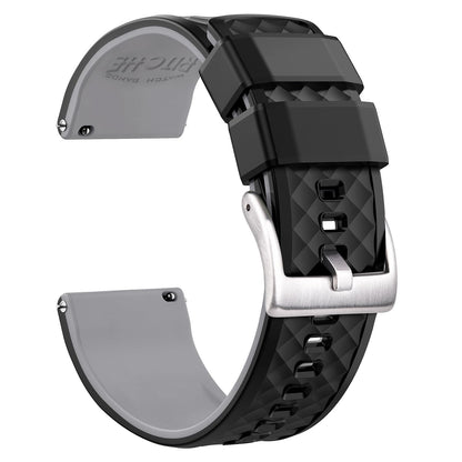 HOTRitche Christmas Gift Silicone Watch Bands 18mm 20mm 22mm 24mm Quick Release Rubber Watch Bands for Men, White Elephant Gifts, Stocking Stuffers For Men