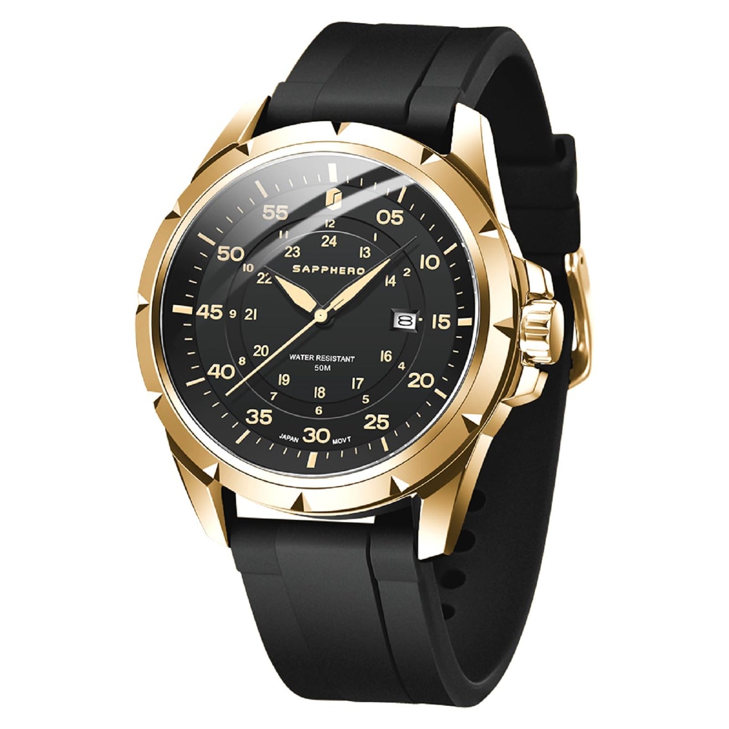 HOTSAPPHERO Mens Watch 50M Waterproof Luminous Quartz Analog Watches with Date Display Casual Stylish Work Business Classic Silicone Strap Men's Wrist Watches Elegant Gifts for Men
