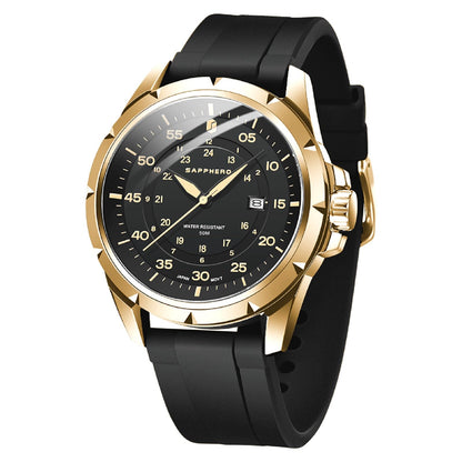 HOTSAPPHERO Mens Watch 50M Waterproof Luminous Quartz Analog Watches with Date Display Casual Stylish Work Business Classic Silicone Strap Men's Wrist Watches Elegant Gifts for Men
