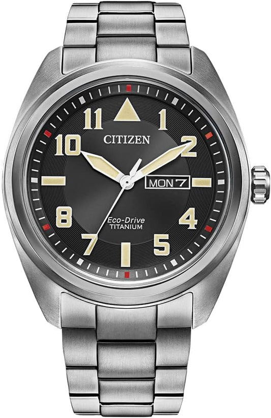 HOTCitizen Men's Eco-Drive Weekender Garrison Field Watch in Super Titanium