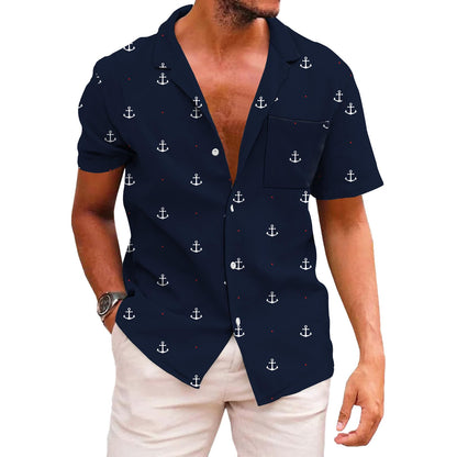 HOTKYKU Funky Hawaiian Shirt for Men Palm Beach Shirts Tropical Vacation Clothes