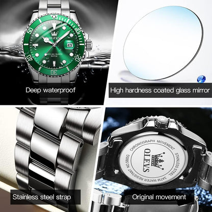HOTOLEVS Luxury Watches for Men Big Stainless Steel Waterproof Analog Quartz