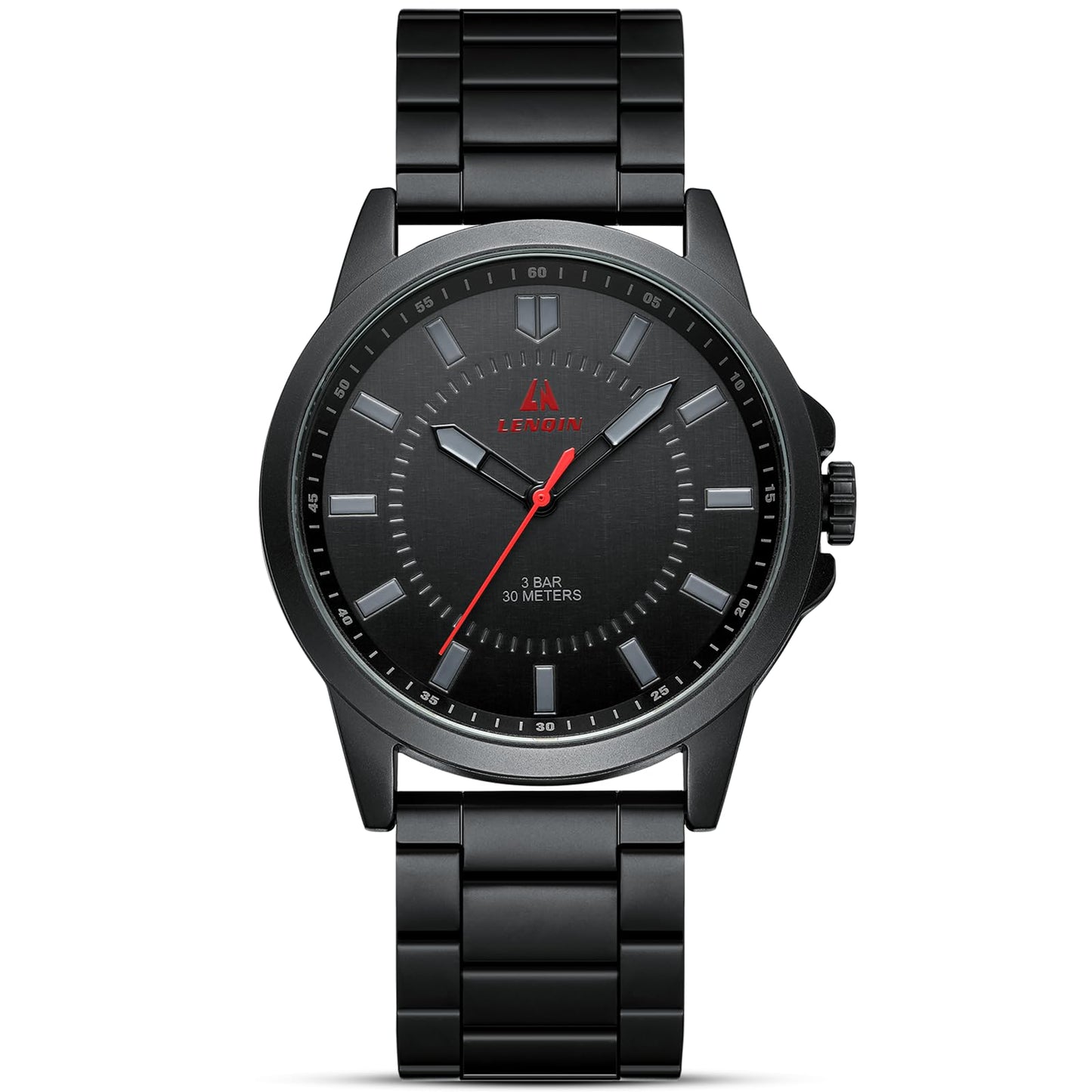 HOTLN LENQIN Mens Watches Waterproof Stainless Steel Watch for Men Analog Quartz Fashion Business Designer Wristwatch