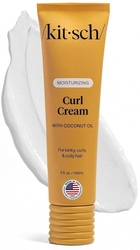 HOTKitsch Moisturizing Curl Cream for Curly Hair – Lightweight Curly Hair Products for Men & Women | Defines Curls, Controls Frizz & Boosts Shine | Hydrating Curling Cream