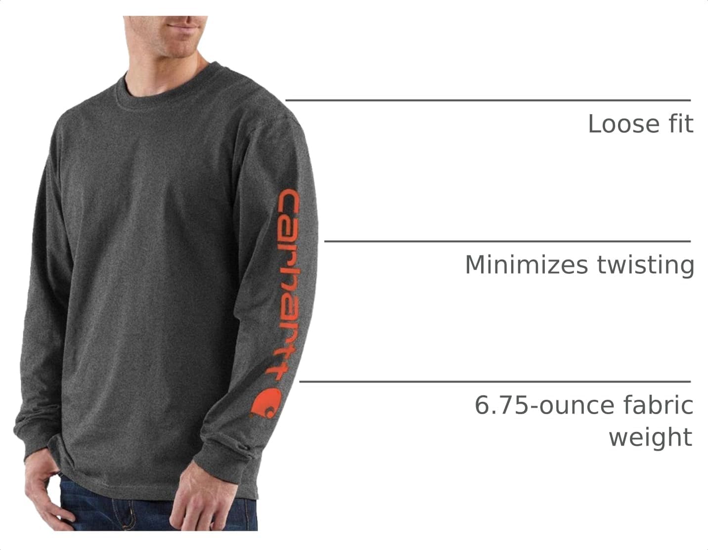 HOTCarhartt Men's Dearborn Loose Long-Sleeve Logo T-Shirt Closeout