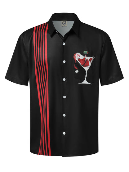 HOTHardaddy Men's Vintage Bowling Shirt Short Sleeve Button Down Hawaiian Summer Beach Printed Casual Shirts