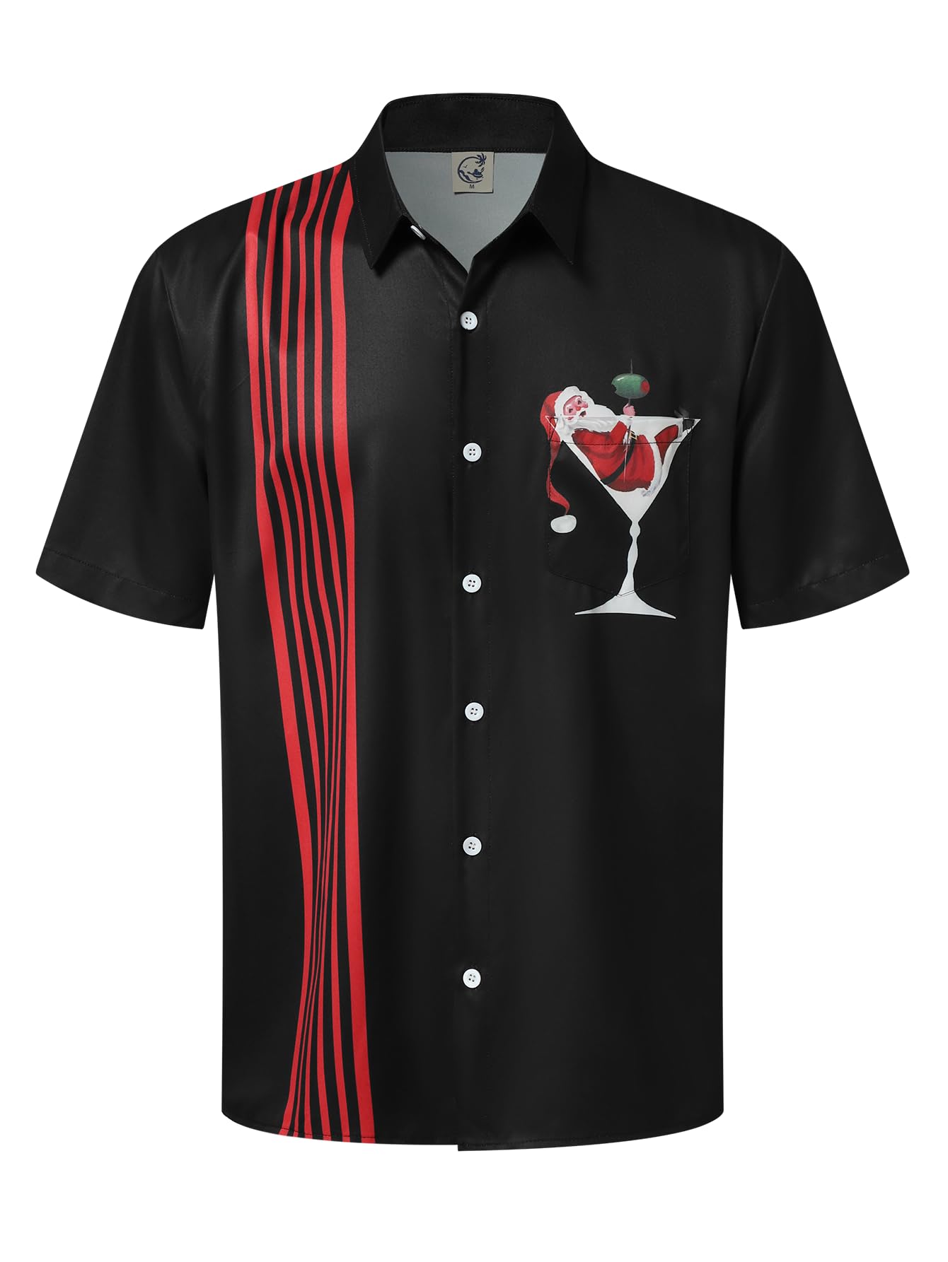 HOTHardaddy Men's Vintage Bowling Shirt Short Sleeve Button Down Hawaiian Summer Beach Printed Casual Shirts